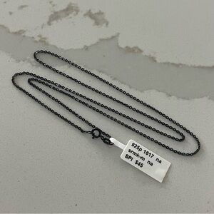 Black rhodium Sterling silver 925 link Chain Necklace 20”